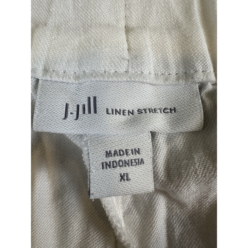 J Jill Pants Womens Ivory Linen Stretch Blend Stretch Pull On Crop Ankle Size XL - Picture 5 of 6